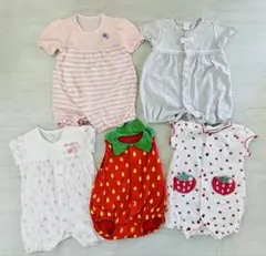 【バースデイのCottoli & 西松屋】半袖ロンパース60〜70 女の子ベビー
