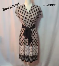 未使用☆Bou jeloud ドット柄 カシュクールワンピース 半袖のサムネイル