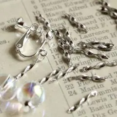 Ｎｏ．488<シルバー> らせん コネクト パーツ 小さめ