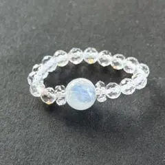 BR949 天然石 パワーストーン ビーズリング カイヤナイトシリカ 天然水晶