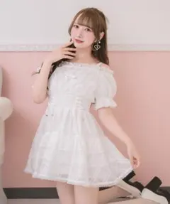ROJITA シアーチェックオフショルミニワンピースのサムネイル