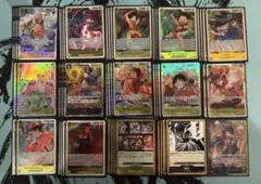 ワンピースカード　黒黄ルフィ　デッキ　黒スリーブ入り