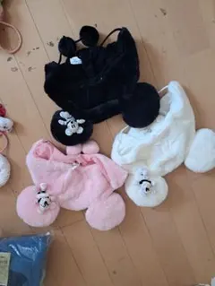 ミッキー耳付きフリース帽子 黒ディズニー