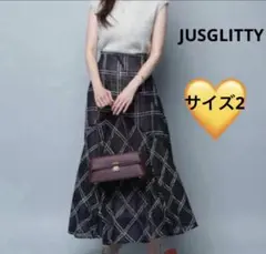 JUSGLITTY チェック柄フレアスカート サイズ2