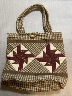 大！約42cm！パッチワークデザイン トートバッグ