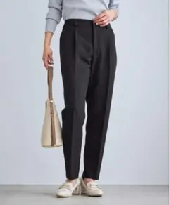 360°ウルトラストレッチ テーパードスラックスパンツ　ブラック　ロペピクニック