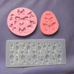 シリコンモールドセット（リボン・蝶・キャンディ）