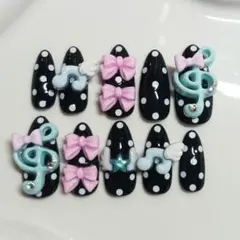 【No.161】 現品販売 ネイルチップ ウィッシュコア ドットネイル 平成女児