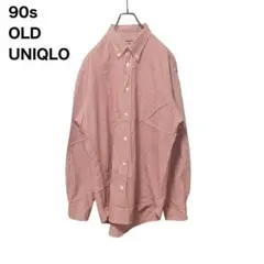 【旧タグ】90s UNIQLOオールドユニクロ　ボタンダウン長袖シャツ　チェック