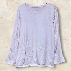 薄いピンクの長袖Tシャツ 【キッズサイズXL/XG】 フレア袖