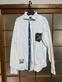 Psycho Bunny ホワイトシャツ カモフラージュポケット