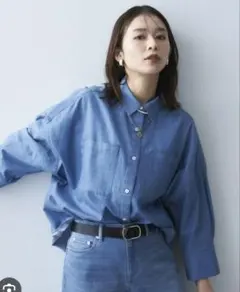 FRAMeWORK 25SS ライトオンスデニムシャツ ネイビー フレームワーク