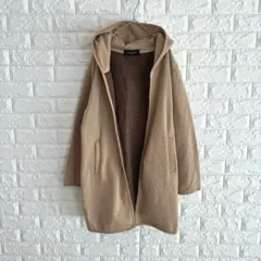ショコラフィネローブ フード付き コーディガン ベージュ F