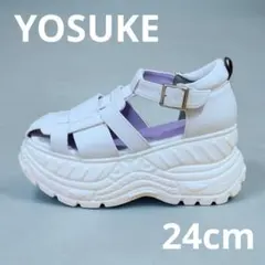 【超美品】YOSUKE 厚底サンダル 軽量 厚底スニーカー ホワイト