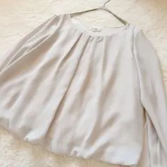 プラステ PLST タック入 バルーン裾 シフォン ブラウス M 入学 入園