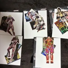 一番くじ進撃の巨人 H賞 ホログラムステッカーセットB 5つセット