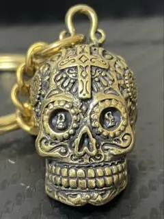 ★チベタンスカル★キーリング★マジカルデザイン＆ルードギャラリータイプ★ブラス製