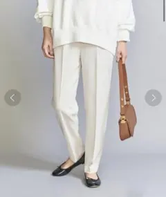 カルゼドローストテーパードパンツ 3 -ウォッシャブル- ホワイト