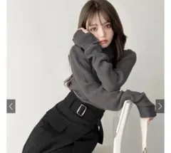 サムホール付きロングスリーブニットトップス[k9206d]