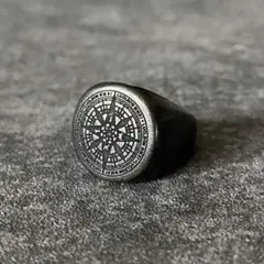 メキシカンジュエリー シルバー ゴールド シグネットリング コンパス メキシカンジュエリー シルバー ゴールド シグネットリング コンパス