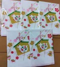 やわらかガーゼハンカチ 5枚セット 干支 巳年デザイン
