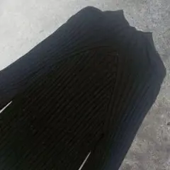 vintage フレアスリーブリブニット ノームコア メタリック 黒　y2k