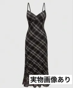 SHEIN チェックキャミワンピース ロングワンピース チェック柄 M