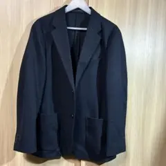 ユニクロ　ブラッシュドジャージージャケット　ネイビー　L