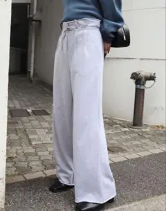 EMODA タックウェストカットワイドパンツ M グレー