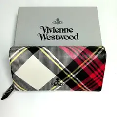 【未使用】ヴィヴィアンウエストウッド 長財布 オーブ タータンチェック 大容量