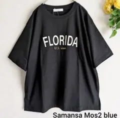 新品　ロゴプリントTシャツ　ブラック　サマンサモスモスブルーのサムネイル