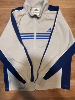adidas ホワイト ジップアップジャケット - メルカリ
