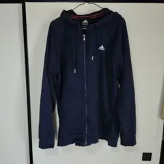 adidas フルジップパーカー ネイビー CLIMALITE COTTONのサムネイル