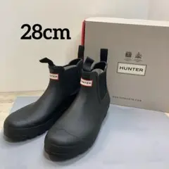 美品 ハンター モックトゥ チェルシーブーツ レインブーツ UK8 27cm黒