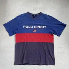 未使用 2010s POLO SPORT ロゴ VネックTシャツ M ネイビー - メルカリ