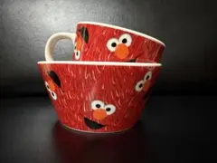 セサミストリート　エルモ　陶器製(サラダ・シリアルボール)&スープマグのサムネイル