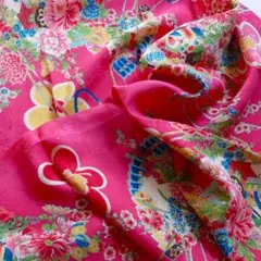 №173　古布　ハギレ　*正絹　紋錦紗　はぎれ*②　36×143cm