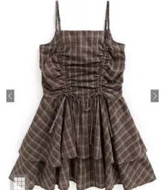 グレイル　GRL チェック柄ドロストリボンミニワンピース[dk1357]
