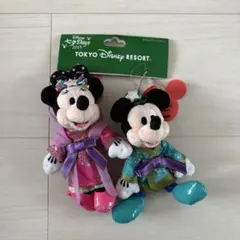 ミッキー&ミニー　2015七夕 ぬいぐるみバッジセット