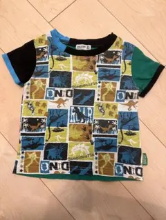 RAG MART ラグマート 恐竜 Tシャツ 100cm 緑 総柄 保育園着のサムネイル
