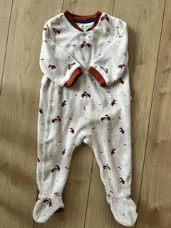 オバイビ リス柄 ロンパース アウター 71cm 長袖 男の子