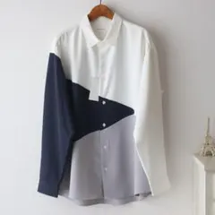 【M】新品タケオキクチ THE SHOP TK切り替え デザインシャツ長袖シャツ