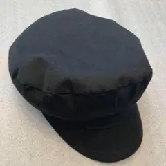 キャスケット　コットン　型崩れ防止 帽子 黒 シンプル ブラック