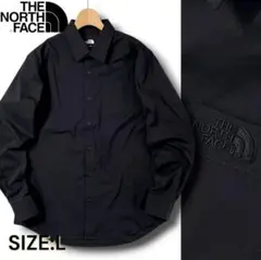 新品 ノースフェイス コットン ストレッチ 長袖シャツ 無地 ブラック Lのサムネイル