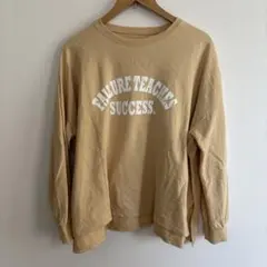 プリント入りスウェット ベージュ