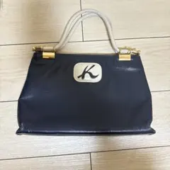 Kitamura ハンドバッグ ネイビー ホワイト