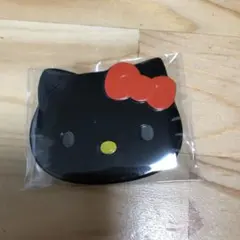 ハローキティ ブラック フェイス ブローチ レッド リボン サンリオ