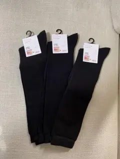 【新品】ユニクロ　ヒートテック　ハイソックス　3点セット　ブラック