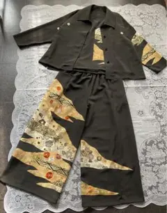留袖リメイク　ジャケット　トップス　パンツ　セットアップ　アンサンブル