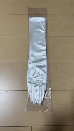 ホワイト サテン ウエディングロンググローブ